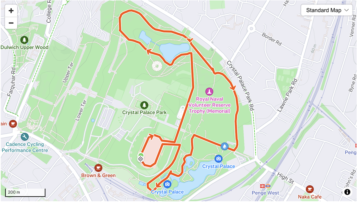 Dino Dash course route map